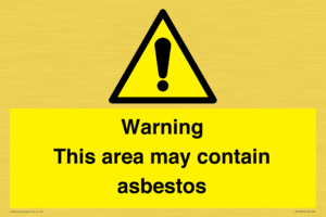 Warning This area may contain asbestos